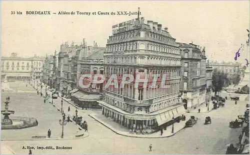 Cartes postales Bordeaux Allees de Tourny et Cours du XXX Juillet