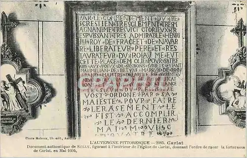 Cartes postales L'Auvergne Pittoresque Carlat Document authentique de Sully