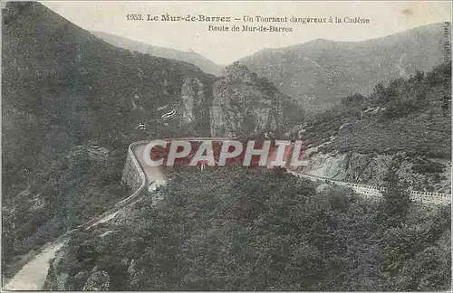 Cartes postales Le Mur de Barrez Un Tournant Dangereux a la Cadene Route de Mur de Barrez