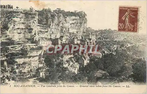 Ansichtskarte AK Rocamadour Vue Generale prise du Causse