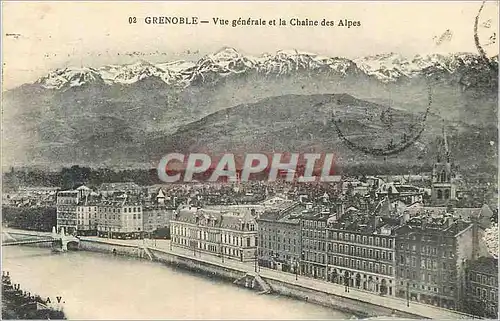 Cartes postales Grenoble Vue Generale et la Chaine des Alpes