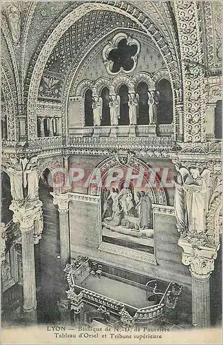 Cartes postales Lyon Basilique de N D de Fourviere Tableau d'Orsel et Tribune Superieure