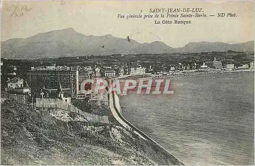 Cartes postales Saint Jean de Luz Vue Generale prise de la Pointe Sainte Barbe La Cote Basque