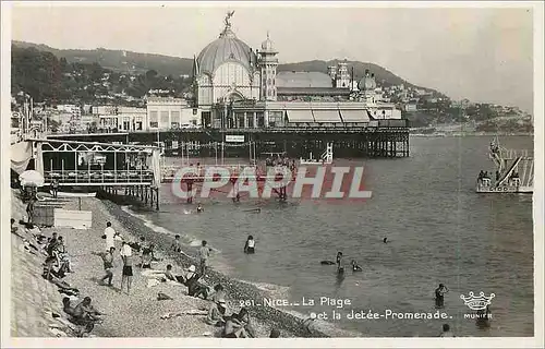Cartes postales moderne Nice La Plage et la Jetee Promenade
