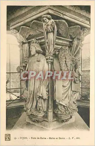 Cartes postales Dijon Puits de Moise Moise et David