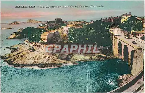 Cartes postales Marseille La Corniche Pont de la Fausse Monnaie Tramway