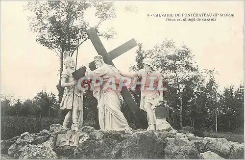 Ansichtskarte AK Calvaire de Pontchateau (IIe Station) Jesus est Charge de sa Croix