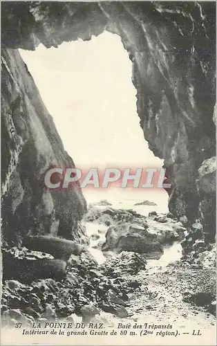 Cartes postales La Pointe du Raz Baie des Trepasses Interieur de la Grande Grotte de 80 m (2me Region)