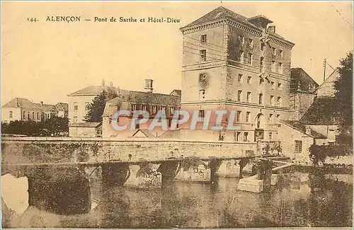 Cartes postales Alencon Pont de Sarthe et Hotel Dieu