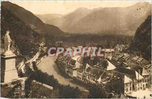 Cartes postales Saint Beat Pyrenees Ocean La Vierge et vue Generale sur la Ville