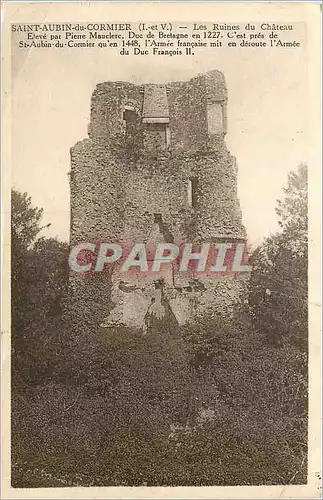 Cartes postales Saint Aubin du Cormier (I et V) Les Ruines du Chateau