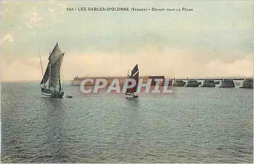 Cartes postales Les Sables d'Olonne (Vendee) Depart pour la Peche Bateaux