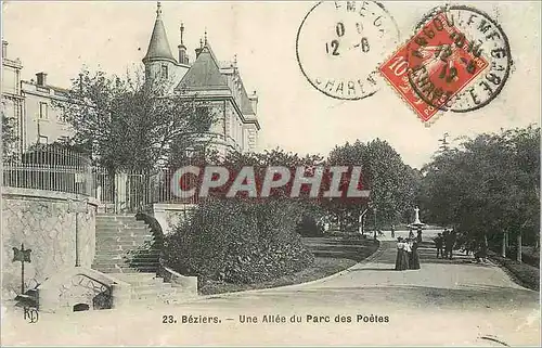 Cartes postales Beziers une Allee du Parc des Poetes