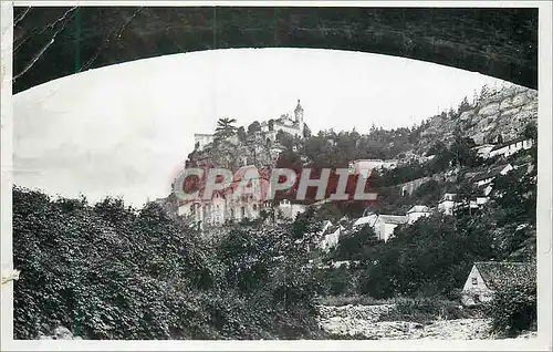 Moderne Karte Rocamadour (Lot) Vue prise sur l'Alzou