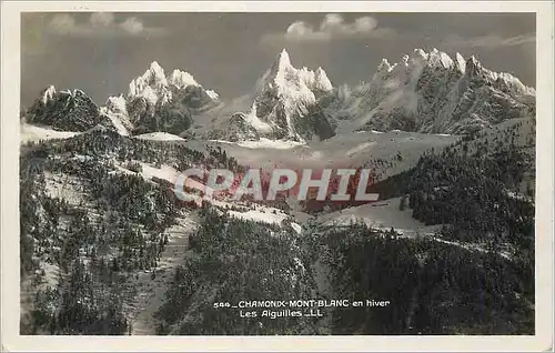 Moderne Karte Chamonix Mont Blanc en Hiver Les Aiguilles