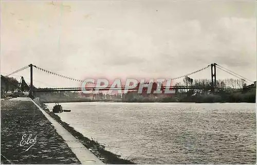 Moderne Karte La Reole (Gironde) Le Pont Suspendu sur la Garonne