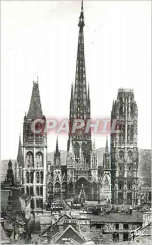Moderne Karte Rouen (S Mme) La Cathedrale Hauteur de la Fleche 156 m