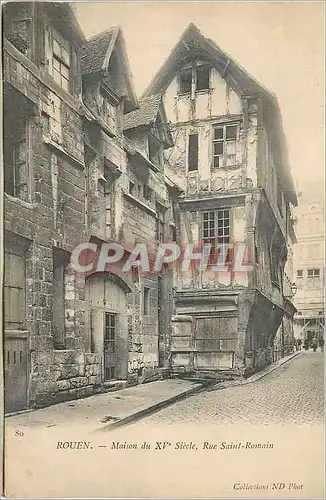 Ansichtskarte AK Rouen Maison du XVe Siecle Rue Saint Romain