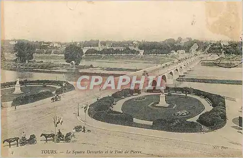 Ansichtskarte AK Tours Le Square Descartes et le Pont de Pierre