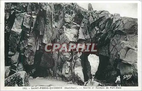 Ansichtskarte AK Saint Pierre Quiberon (Morbihan) Grotte et Rochers de Port Darc