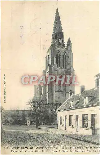 Cartes postales Crepy en Valois (Oise) Clocher de l'Eglise St Thomas (Mon Hist)