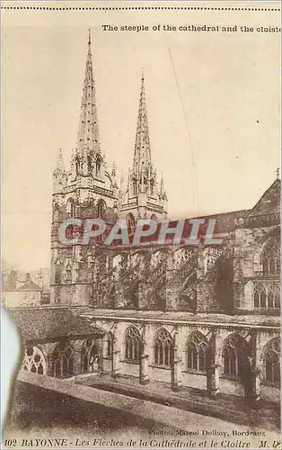 Cartes postales Bayonne Les Fleches de la Cathedrale et le Cloitre