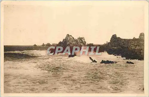 Ansichtskarte AK Ouessant (Finistere) Etude de Vagues