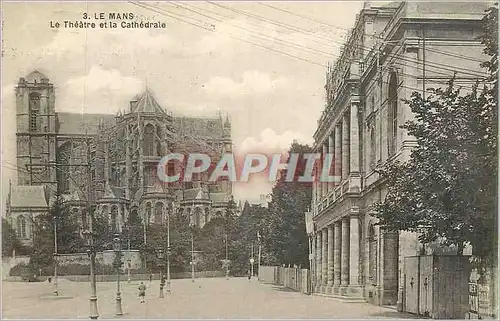 Cartes postales Le Mans le Theatre et la Cathedrale