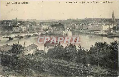Cartes postales Bayonne Jonction de la Nive et de l'Adour la Cote d'Argent