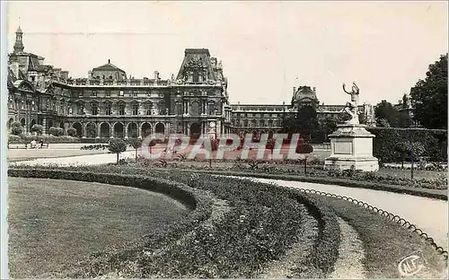 Moderne Karte Paris Aile Gauche du Louvre et Jardins