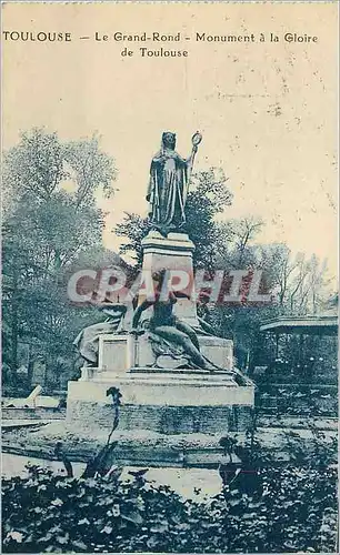 Cartes postales Toulouse Le Grand Rond Monument a la Gloire de Toulouse Militaria