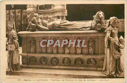 Ansichtskarte AK Nantes Cathedrale Tombeau de Francois II duc  de Bretagne (Cote Sud) Lion