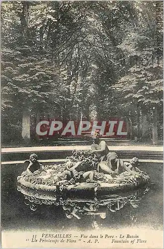 Cartes postales Versailles Vue dans le Parc Le Bassin Le Printemps de Flore
