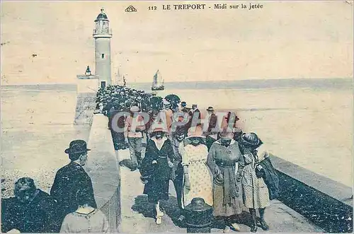 Cartes postales Le Treport Midi sur la Jetee