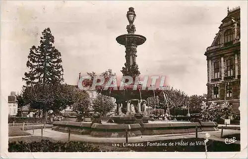 Moderne Karte Limoges Fontaine de l'Hotel de Ville