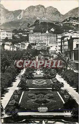 Cartes postales moderne Menton Le Jardin Public et les Montagnes de Ste Agnes