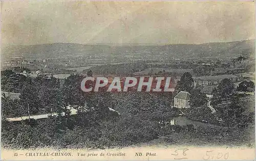 Cartes postales Chateau Chinon Vue prise de Gravillot
