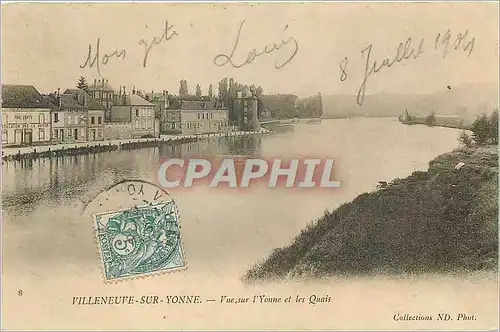 Cartes postales Villeneuve sur Yonne Vue sur l'Yonne et les Quais