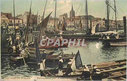 Cartes postales Les Sables d'Olonne Embarquement Bateaux