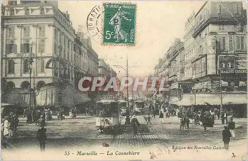 Ansichtskarte AK Marseille La Cannebiere Tramway