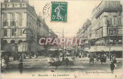 Cartes postales Marseille La Cannebiere Tramway