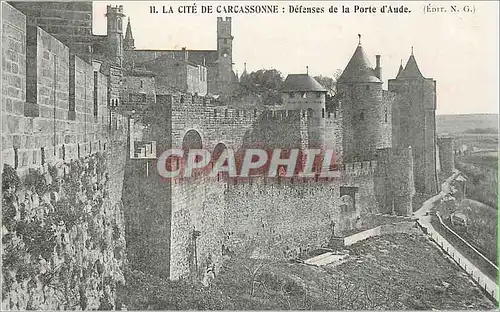 Ansichtskarte AK La Cite de Carcassonne Defenses de la Porte d'Aude