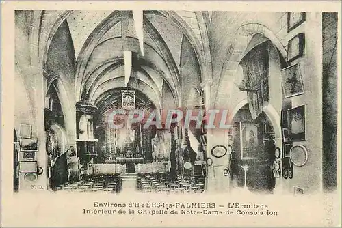 Cartes postales Environs d'Hyeres les Palmiers L'Ermitage Interieur de la Chapelle de Notre Dame de Consolation
