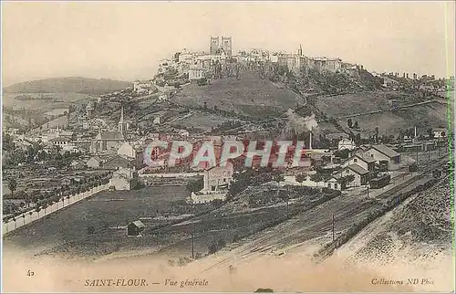 Cartes postales Saint Flour Vue Generale Train