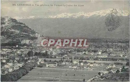 Cartes postales Grenoble Vue Generale les Forts et la Chaine des Alpes