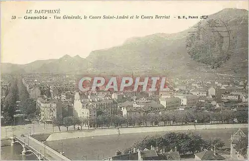 Ansichtskarte AK Le Dauphine Grenoble Vue Generale Le Cours Saint Andre et le Cours Berriat