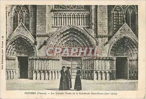Cartes postales Poitiers (Vienne) Les Grandes Portes de la Cathedrale Saint Pierre (XIVe Siecle)