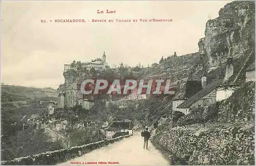 Ansichtskarte AK Rocamadour Le Lot Entree du Village et Vue d'Ensemble