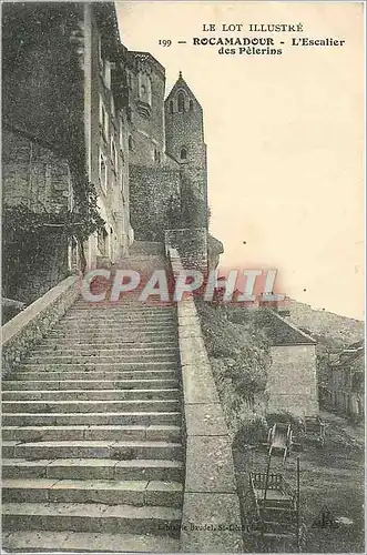 Ansichtskarte AK Rocamadour Le Lot Illustre L'Escalier des Pelerins