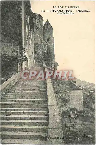 Cartes postales Rocamadour Le Lot Illustre L'Escalier des Pelerins